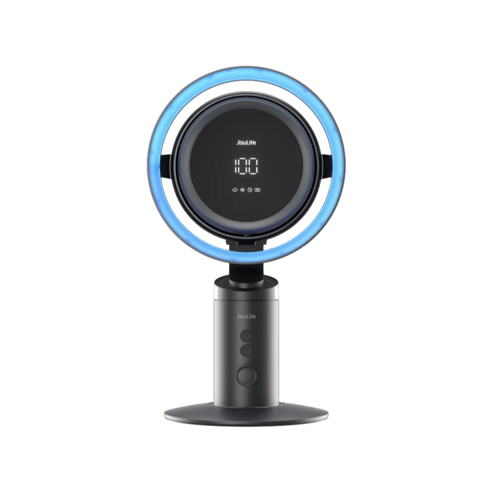 JisuLife Table Fan Pro3 with 3D oscillation and ambient light, JisuLife Pro3 100-speed turbo fan, JisuLife rechargeable desk fan with air circulator, JisuLife Pro3 3-in-1 cooling fan