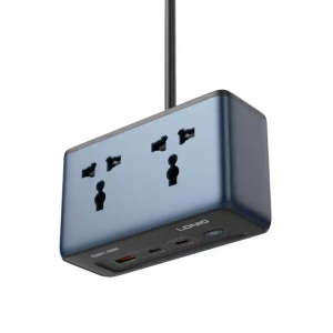 LDNIO SC1 45W GaN power strip with USB-C PD, LDNIO SC1 charging MacBook and iPhone, LDNIO universal socket power strip, LDNIO compact GaN power strip