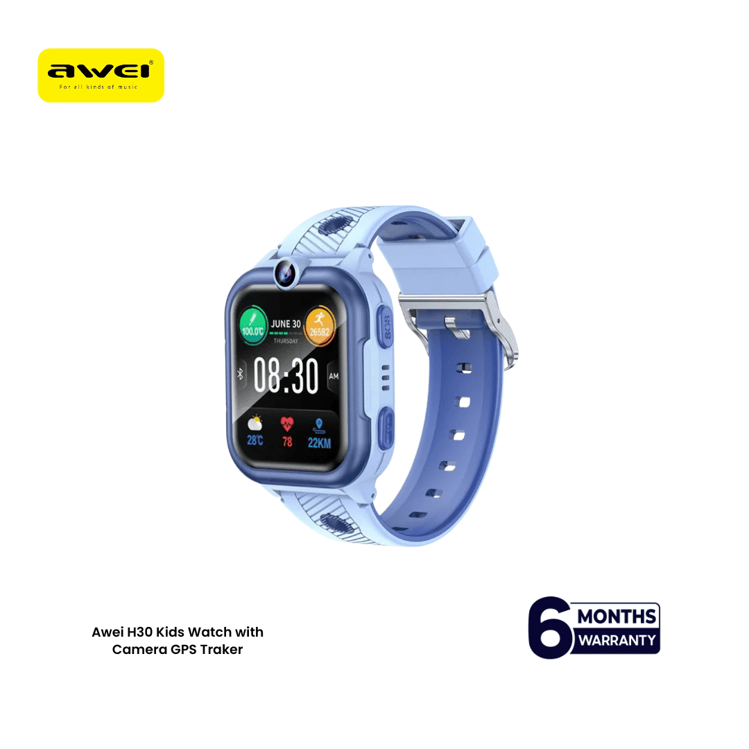 Awei H30 kids watch with GPS tracker and camera, Awei H30 4G video call smartwatch for children, Awei H30 child safety watch with SOS button, Awei H30 colorful kids smartwatch