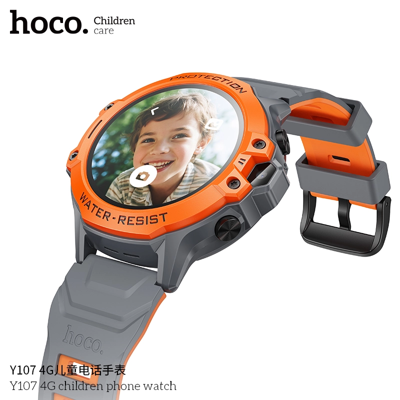 Hoco Y107 4G kids smartwatch with GPS tracking, Hoco Y107 video call watch for children, Hoco Y107 safe zone geofence kids watch, Hoco Y107 colorful kids smartwatch