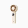 Aecooly Halo 04 3-in-1 portable handheld fan, Aecooly Halo 04 with lanyard for neck hanging, Aecooly dual air channels fan, Aecooly Halo 04 on desk and handheld use