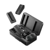 Ulanzi A100 wireless lavalier microphone with charging case, Ulanzi A100 dual transmitter microphone system, Ulanzi A100 for smartphone and camera recording, Ulanzi A100 with magnetic clip attachment