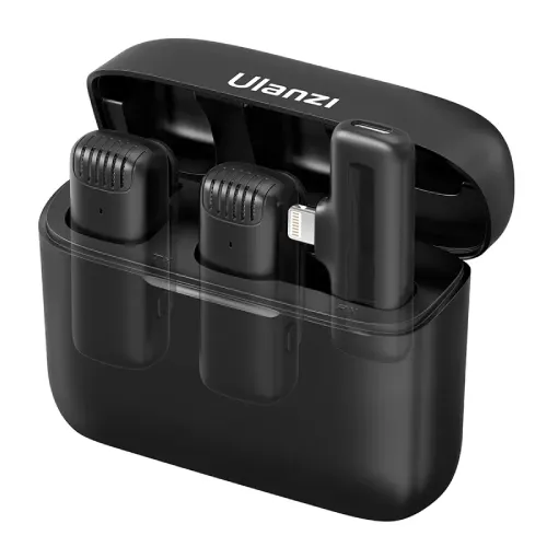 Ulanzi J12 wireless lavalier microphone with charging case, Ulanzi J12 dual transmitter microphone system, Ulanzi J12 for smartphone recording, Ulanzi J12 omnidirectional lavalier mic